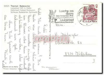 Leukerbad — Thermal-Badecenter, Hallenbad, Restaurant, Gymnastik — Photo Klopfenstein — Rewers