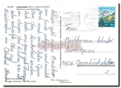 Leukerbad — zimowa widok z lotu ptaka — Foto Klopfenstein — Rewers
