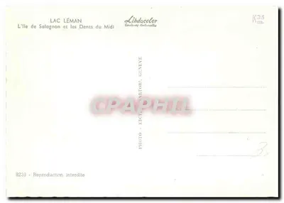 Wyspa Salagnon — Jezioro Genewa, Dents du Midi — Lihdacolor, Genewa, nr 8239 — Rewers