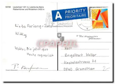 Leukerbad — Plattenhöner und Rinderhorn — éditeur Thot Klopfenstein — Verso