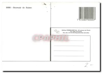 Gruss aus der Schweiz — Souvenir de Suisse — Wydawnictwo PERROCHET S.A. n° 9986 — Rewers