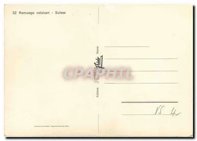 Remuage valaisan — Szwajcaria — Wydawnictwo Fider, Sierre — Rewers