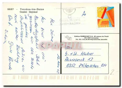 Yverdon-les-Bains — Centrum termalne — Wydawnictwo PERROCHET S.A. — Rewers