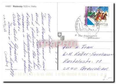 Riederalp — widok panoramiczny zimowy — wydawca nieodczytalny, numer serii 44861 — Rewers