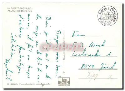 Obertoggenburg — Aelpli mit Churfirsten — Edição Gross — Verso