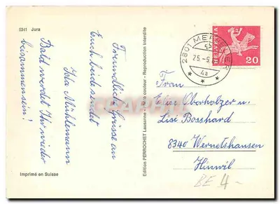 Jura — krajobraz, figura, tunel, most, zamek — Wydawnictwo Perrochet — Rewers