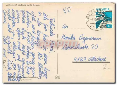 Luzes e cores sobre o Doubs — Impressão na Suíça — n°2601 — Verso