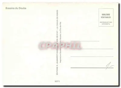 Bassins du Doubs — Éditions R. Jeanneret-Danner — n° 5071 — Verso