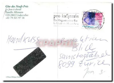 Pousada dos Neufs-Prés — O Jura a cavalo — Foto Philippe Pache — Verso