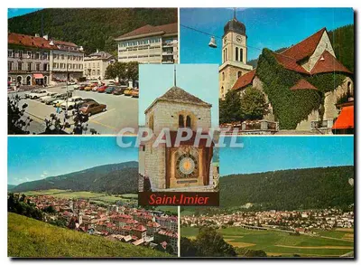 Saint-Imier — vista panorâmica e igreja — Éditions R. Jeanneret-Damétr