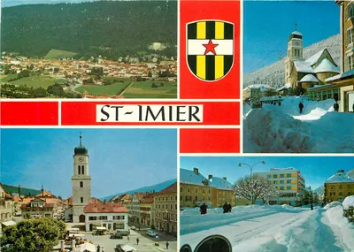St-Imier — vista panorâmica e invernal — Éditions R. Jeanneret, La Chaux-de-Fonds