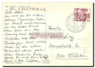 Ginevra - La Rada di Notte — Éditions Jaeger & Cie, n° 7026 — Verso