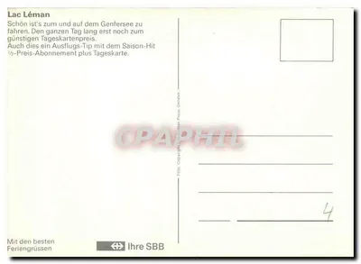 Battello sul lago di Ginevra — Italia — editore SBB — Verso