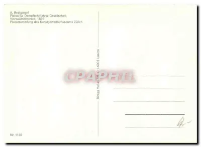 Vierwaldstättersee — Cruzeiros a vapor — A. Reckziegel, n° 1137 — Verso