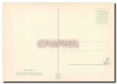 Lockheed U-2 — Samolot rozpoznawczy o długim zasięgu — 900/482 — Rewers