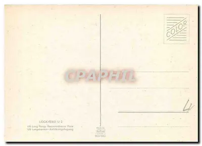 Lockheed U-2 — Avião de reconhecimento — n° 800/482 — Verso