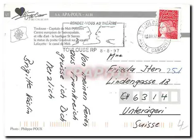 Toulouse Ville Rose — editor S.A. APA-POUX - ALBI, número de série não visível — Verso