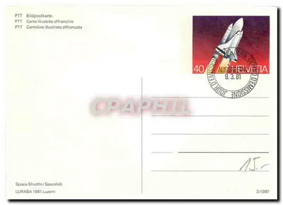 Shuttle Espacial — Spacelab — edição 1981 — LURABA Luzern — Verso
