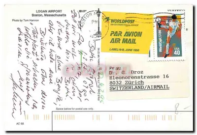 Boston — Aeroporto Logan — Foto por Tom Hannon — Verso
