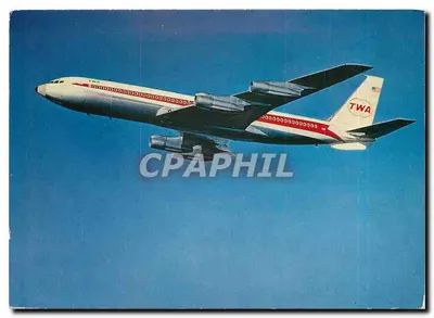 Avião Boeing 707 da TWA — editor Verlag Beringer & Pampaluchi, n° 5733