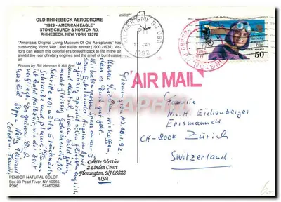 Old Rhinebeck Aerodrome — Nova York — Pendor Natural Color — Verso