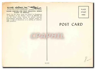 Grand Canyon — vista aérea — Scenic Airlines, Inc. — Verso