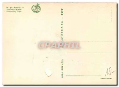 Criança ártica — paisagem nevada e avião — T. MANDA — editor SAS — Verso