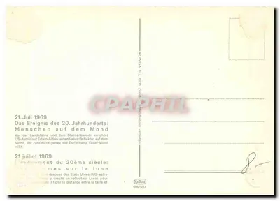 Primeiro passo na Lua — Astronauta Edwin Aldrin instala um refletor laser — edição Rovvesa AC 916/507 — Verso