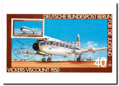 Vickers Viscount 1950 — 1º dia de emissão 10.04.1980 — Deutsche Bundespost Berlin