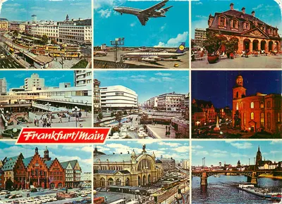 Frankfurt/Main — collage de vistas emblemáticas — Rahmeh Verlag