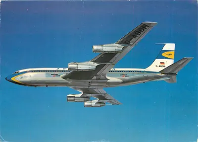 Boeing 720 da Lufthansa — voo no céu — edição Lufthansa