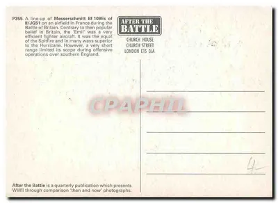 Messerschmitt Bf 109s — II/JG51 — After the Battle — Verso
