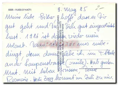 Souvenir d'Haïti — landschappen, markt en strand — Messagerie de Presse Haïtienne, Port-au-Prince — Achterkant
