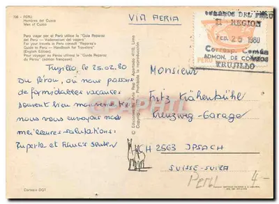 Homens do Peru — Hombres del Perú — Edições Arte Rep, Lima — Verso
