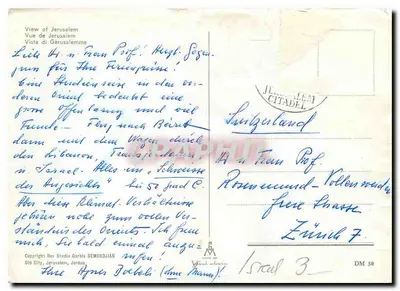Widok Jerozolimy — stara miasto — Studio Garbis SÉMERDJIAN, nr 3 — Rewers