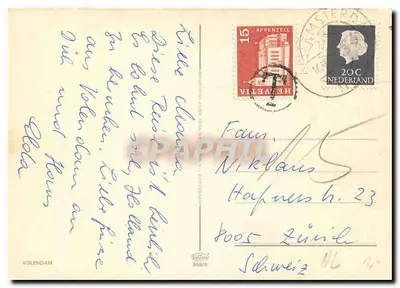 Volendam — Widok portu i ulic — wydawca VOLENDAM — Rewers