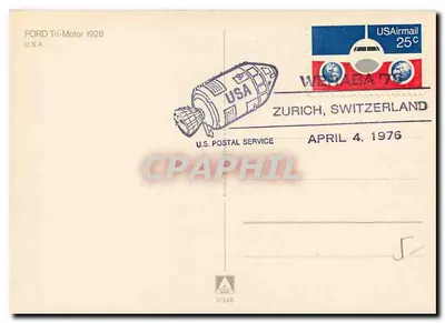 Ford Tri-Motor — 1928 — Serviço Postal dos EUA 1/148 — Verso