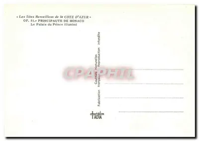 Pałac Książęcy oświetlony — Monako — OF. 51 — OSET@OR — Rewers