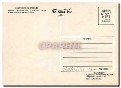 Australijscy Aborygeni — Nu-Color-Vue, seria NCV 2356 — Rewers