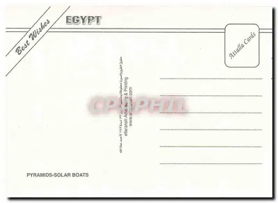 Embarcações solares das Pirâmides — Egito — Artalla Cards — Verso