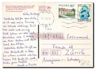 Beskidy — Vista panorâmica das montanhas com Schronisko Stecówka e capela Pietraszonka — Verso