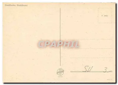 Estocolmo. Stadshuset — editor Chimmar, n° F. 2080 — Verso