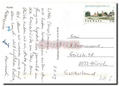 Nysted — vista del porto, del castello e della città — Trojborgs Følare — Verso