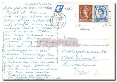 As falésias de Minaun e baía de Keel, praia e lago, ilha de Achill, condado de Mayo, Irlanda — publicada por Corgall Ltd., Dublin — Verso