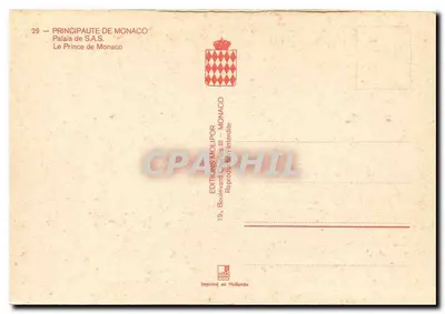 Pałac S.A.S. — Księstwo Monako — Wydawnictwo Mollpors III — Rewers