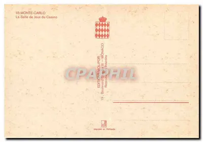 Sala de Jogos do Casino de Monte-Carlo — Éditions Molitor — n°85 — Verso