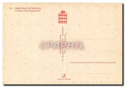 Museu Oceanoográfico de Mônaco — Editor: Edições Molipor — Verso