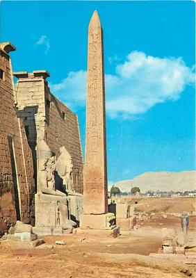 Obélisco de Ramsès II — Luxor — editor K. Landrock & Cie, Cairo, n° 105