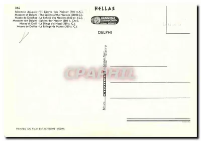 Sphinx dos Naxianos — Museu de Delfos — editor Hannibal, n° 314 — Verso