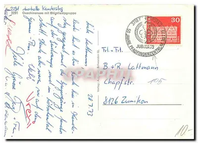 Oeschinensee — lago alpino cercado por montanhas nevadas — Verlag Auflicht Schwandern 2291 — Verso